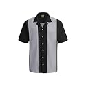 Hardaddy Men's Camp Collar Retro Vintage Bowling Button Down Shirt with Pocket Casual Short Sleeve Beach Shirts Summer
