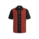 Hardaddy Men's Camp Collar Retro Vintage Bowling Button Down Shirt with Pocket Casual Short Sleeve Beach Shirts Summer