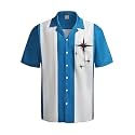 Hardaddy Men's Camp Collar Retro Vintage Bowling Button Down Shirt with Pocket Casual Short Sleeve Beach Shirts Summer