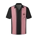 Hardaddy Men's Camp Collar Retro Vintage Bowling Button Down Shirt with Pocket Casual Short Sleeve Beach Shirts Summer