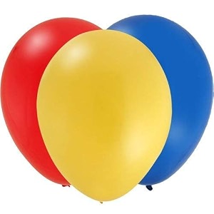 party products hd metallic finish balloons for birthdayanniversary party decoration blue red yellow pack of 100