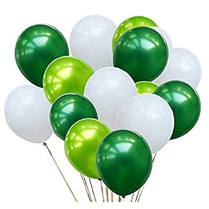 party products hd metallic finish balloons for birthdayanniversary party decoration light green dark green white pack of 50