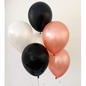 party products hd metallic finish balloons for birthdayanniversary party decoration black rosegold white pack of 150