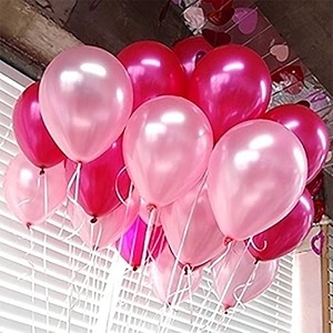 party products hd metallic finish balloons for birthdayanniversary party decoration light pink dark pink white pack of 250