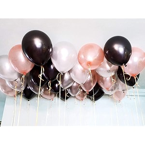party products hd metallic finish balloons for birthdayanniversary party decoration black rosegold white pack of 25