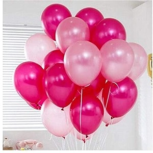 party products hd metallic finish balloons for birthdayanniversary party decoration light pink dark pink pack of 25
