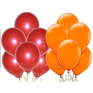 party products hd metallic finish balloons for birthdayanniversary party decoration red orange pack of 250