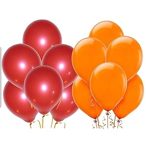 party products hd metallic finish balloons for birthdayanniversary party decoration red orange pack of 25