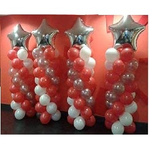 party products hd metallic finish balloons for birthdayanniversary party decoration red silver white pack of 250