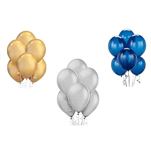 party products hd metallic finish balloons for birthdayanniversary party decoration gold silver blue pack of 50