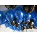 Party Products HD Metallic Finish Balloons For Birthday/Anniversary Party Decoration (Blue, Black) Pack of 30