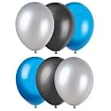 Party Products HD Metallic Finish Balloons For Birthday/Anniversary Party Decoration (Blue, Black, Silver) Pack of 150