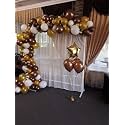 Party Products HD Metallic Finish Balloons For Birthday/Anniversary Party Decoration (Brown, Gold, White) Pack of 50
