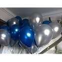 Party Products HD Metallic Finish Balloons For Birthday/Anniversary Party Decoration (Blue, Black, Silver) Pack of 30