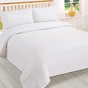hardeep 300 tc plain solid glace cotton king size double bedsheet with 2 pillow covers for home hotel guest room 108 x 108 inch
