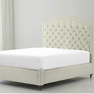 hardeep 300 tc plain solid glace cotton queen size double bedsheet for home hotel guest room 90 x 100 inch