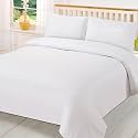 Hardeep 300 TC Plain Solid Glace Cotton Queen Size Double Bedsheet for Home, Hotel, Guest Room (90 X 100 Inch)