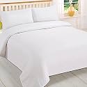 Hardeep 300 TC Plain Solid Glace Cotton King Size Double Bedsheet with 2 Pillow Covers for Home, Hotel, Guest Room (108 X 108 Inch)