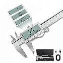 HARDELL Digital Caliper 8"/200mm, Rechargeable Stainless Steel Micrometer, Large LCD Inch/MM/Fraction, Auto-Off, Electronic Measuring Tool for Machinist Woodworking 3D Printing DIY Household