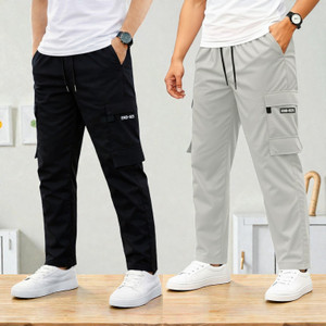 HARDFLEX Solid Men Black Grey Track Pants