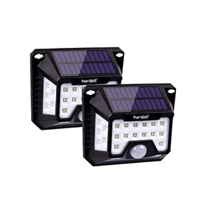 hardoll solar motion sensor 32 led waterproof automatic lights for home outdoor garden securitypack of 2