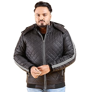 Hardsoda Men Black Plus Size Solid Hooded