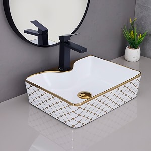 HARDSTONE Black Gold Ceramic Wash Basin
