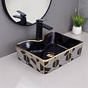 HARDSTONE Black amp Gold Ceramic Wash Basin