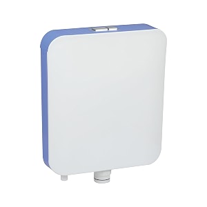 hardstone dual flush tank for toilet - 8 ltr water capacity  polypropylene smart pvc slim cistern - wall mounted push button dual top flush tank with complete set white amp blue