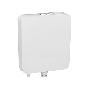 hardstone dual flush tank for toilet - 8 ltr water capacity  polypropylene smart pvc slim cistern - wall mounted push button dual top flush tank with complete set white amp black