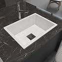 Hardstone Quartz Sink For Kitchen 16x18x8.5 IN – Cera Doted Granite Kitchen Sink With Waste coupling &amp; PVC Pipe | Smooth Finish, UV Protected, Top &amp; Under Mount Sink | 10 Year Warranty