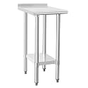 HARDURA Stainless Steel Commercial Work Table 24×15 Inches 2" Backsplash