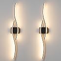 Daunton Hardwired Modern Wall Sconce Set of Two with Remote Control, Dimmable LED Wall Sconces Lighting Set of 2, Large Black Wall Light, LED Wall Lamp for Bedroom Living Room Bathroom 40.5" Length