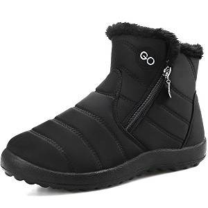 harence snow boots for women winter boot with comfortable warm fur lined ankle booties outdoor slip on waterproof short boots