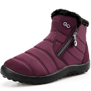 harence snow boots for women winter boot with comfortable warm fur lined ankle booties outdoor slip on waterproof short boots