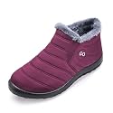 Womens Winter Snow Boots Fur Lined Warm Ankle Boots Slip On Waterproof Outdoor Booties Comfortable Shoes for Women Red