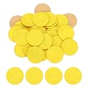 HARFINGTON 100pcs Adhesive Felt Circles 25mm 0.98" Yellow