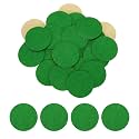HARFINGTON 100pcs Adhesive Felt Circles 35mm 1.38" Green