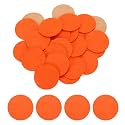 HARFINGTON 100pcs Adhesive Felt Circles 38mm 1.5" Orange