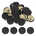 HARFINGTON 100pcs Round Adhesive Felt Circles, 40mm 1-1/2" Pre Cut Felt Craft Stickers, Black