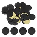 HARFINGTON 100pcs Round Adhesive Felt Circles, 45mm 1.8" Pre Cut Felt Craft Stickers Non-Woven Mini Felt Fabric Circles for DIY Sewing Handcraft Cut Projects Craft Finishing, Black