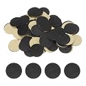 HARFINGTON 100pcs Round Adhesive Felt Circles, 35mm 1-3/8" Pre Cut Felt Craft Stickers Non-Woven Mini Felt Fabric Circles for DIY Sewing Handcraft Cut Projects Craft Finishing, Black