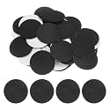 HARFINGTON 100pcs Round Adhesive Felt Circles, 65mm 2.5" Pre Cut Felt Craft Stickers Non-Woven Mini Felt Fabric Circles for DIY Sewing Handcraft Cut Projects Craft Finishing, Black