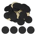 HARFINGTON 100pcs Round Adhesive Felt Circles, 67mm 3" Pre Cut Non-Woven Mini Fabric Circles for DIY Sewing Handcraft Cut Projects, Black