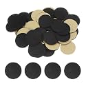 HARFINGTON 100pcs Round Adhesive Felt Circles, 38mm 1.5" Pre Cut Felt Craft Stickers Non-Woven Mini Felt Fabric Circles for DIY Sewing Handcraft Cut Projects Craft Finishing, Black