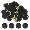 HARFINGTON 100pcs Round Adhesive Felt Circles, 30mm 1-1/4" Pre Cut Felt Craft Stickers Non-Woven Mini Felt Fabric Circles for DIY Sewing Handcraft Cut Projects Craft Finishing, Black
