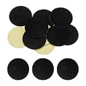 HARFINGTON 10pcs Round Adhesive Felt Circles, 38mm 1-1/2" Pre Cut Felt Craft Stickers Non-Woven Mini Felt Fabric Circles for DIY Sewing Handcraft Cut Projects Craft Finishing, Black