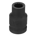 HARFINGTON 12-Point Impact Socket 1/2 Inch Drive 10mm Metric Cr-V Shallow Impact Socket Nut Driver Wrench for Auto Repair