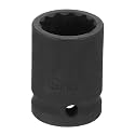 HARFINGTON 12-Point Impact Socket 1/2" Drive 19mm Cr-V Shallow Socket
