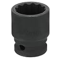 HARFINGTON 12-Point Impact Socket 1/2" Drive 22mm Cr-V Shallow Socket